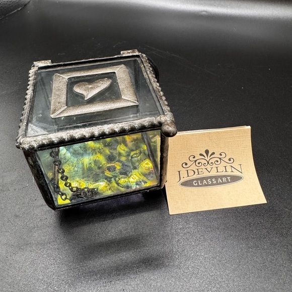 Other - J. Devlin Glass Art Heart Trinket Box
